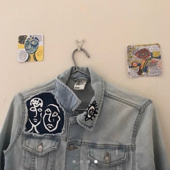 Hand painted jean jacket - Picture 4 of 4